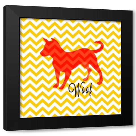 Chevron Dog Black Modern Wood Framed Art Print by Studio, Sd Graphics