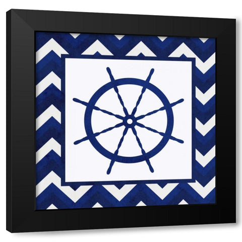 Boxed Wheel Black Modern Wood Framed Art Print with Double Matting by SD Graphics Studio