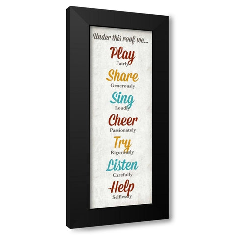 Under this Roof Black Modern Wood Framed Art Print by SD Graphics Studio