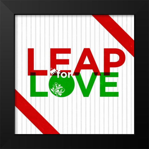 Leap for Love Black Modern Wood Framed Art Print by SD Graphics Studio