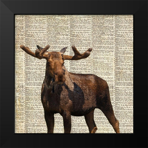 Country Moose I Black Modern Wood Framed Art Print by Coppel, Anna