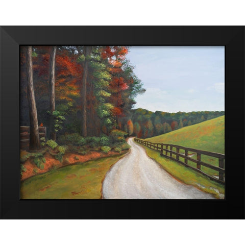 Country Road I Black Modern Wood Framed Art Print by Hakimipour, Tiffany