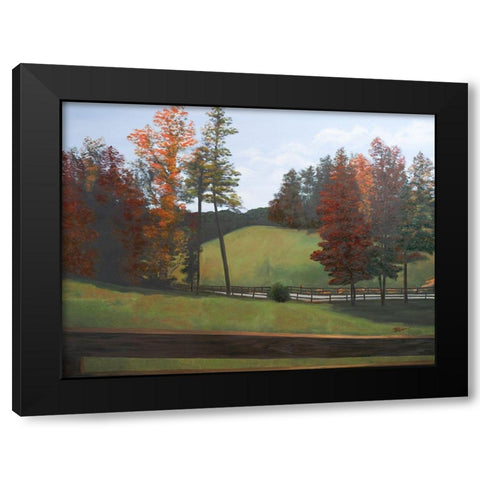 Country Road II Black Modern Wood Framed Art Print with Double Matting by Hakimipour, Tiffany