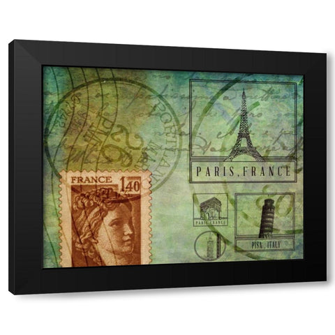 Travel Collage III Black Modern Wood Framed Art Print by Ritter, Gina