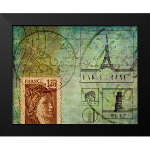 Travel Collage III Black Modern Wood Framed Art Print by Ritter, Gina