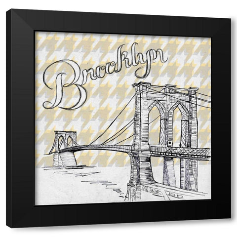 Textile Brooklyn Black Modern Wood Framed Art Print with Double Matting by Ritter, Gina