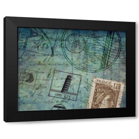 Travel Collage IV Black Modern Wood Framed Art Print by Ritter, Gina