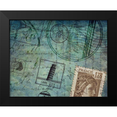 Travel Collage IV Black Modern Wood Framed Art Print by Ritter, Gina