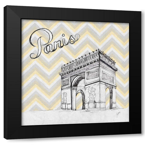 Textile Paris Black Modern Wood Framed Art Print with Double Matting by Ritter, Gina