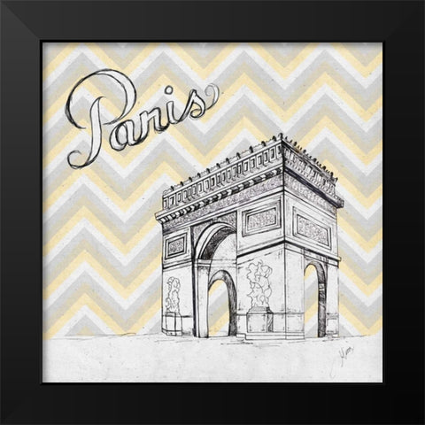 Textile Paris Black Modern Wood Framed Art Print by Ritter, Gina