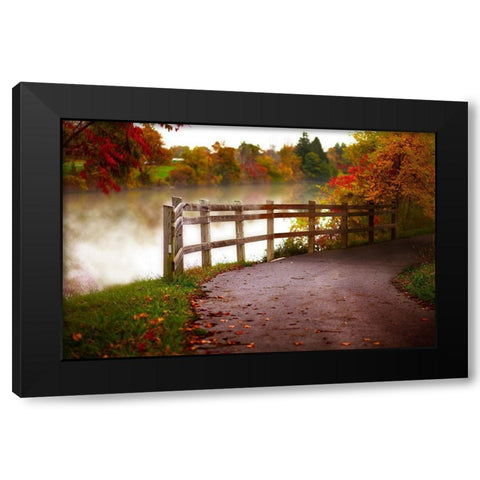Misty Lake Path Black Modern Wood Framed Art Print with Double Matting by Poynter, Kelly