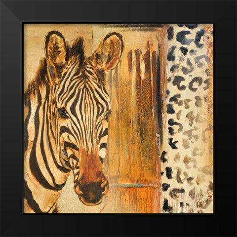 New Safari on Gold Square I Black Modern Wood Framed Art Print by Pinto, Patricia