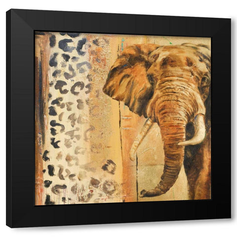 New Safari on Gold Square IV Black Modern Wood Framed Art Print with Double Matting by Pinto, Patricia