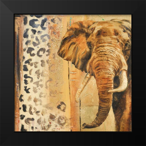 New Safari on Gold Square IV Black Modern Wood Framed Art Print by Pinto, Patricia