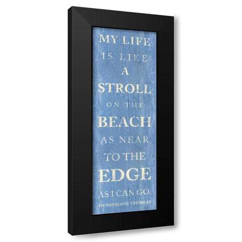 Stroll on the Beach Black Modern Wood Framed Art Print by Studio, Sd Graphics