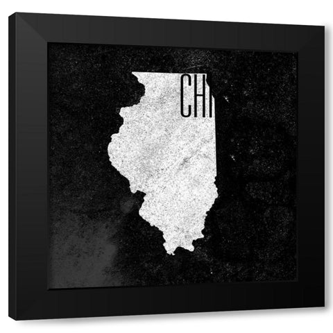 Chi Chalk Border Black Modern Wood Framed Art Print by Sundance Studio