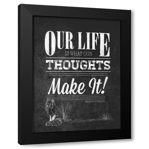 Our Life with Border Black Modern Wood Framed Art Print with Double Matting by Sundance Studio