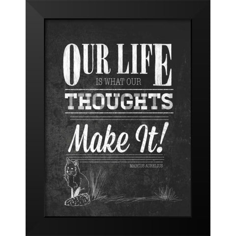 Our Life with Border Black Modern Wood Framed Art Print by Sundance Studio