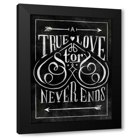 True Love with Border Black Modern Wood Framed Art Print with Double Matting by Sundance Studio
