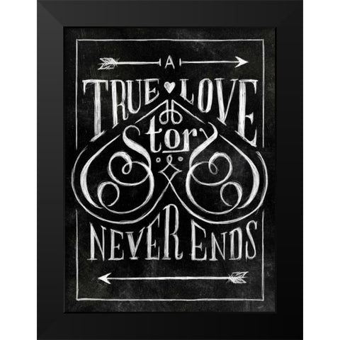 True Love with Border Black Modern Wood Framed Art Print by Sundance Studio