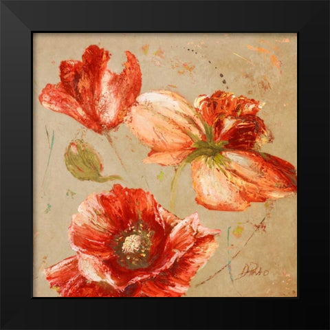 Dance of Poppies I Black Modern Wood Framed Art Print by Pinto, Patricia