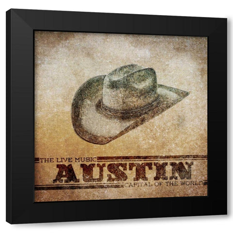 Austin Border Black Modern Wood Framed Art Print by Sundance Studio
