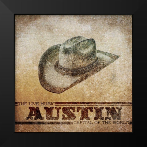 Austin Border Black Modern Wood Framed Art Print by Sundance Studio