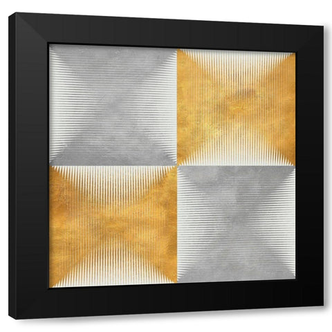 Vibrant Squares Black Modern Wood Framed Art Print by SD Graphics Studio