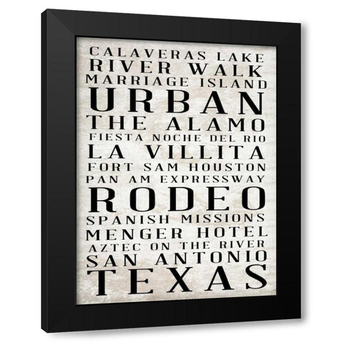 Southwest Text Border I Black Modern Wood Framed Art Print with Double Matting by Sundance Studio