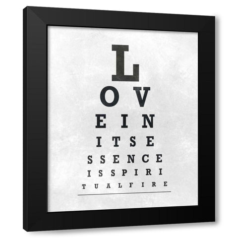 Eye Chart Typography I Black Modern Wood Framed Art Print by SD Graphics Studio