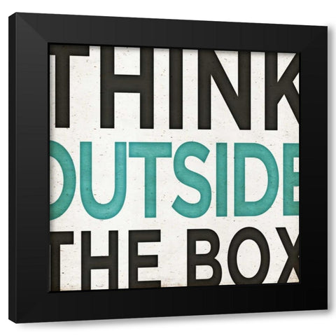 Outside Square Border I Black Modern Wood Framed Art Print by Sundance Studio