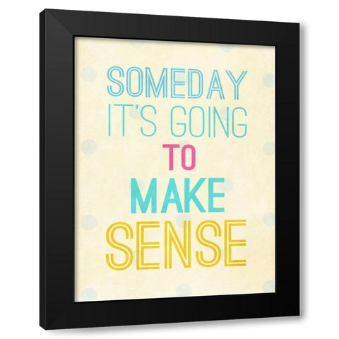 Sense Black Modern Wood Framed Art Print with Double Matting by SD Graphics Studio
