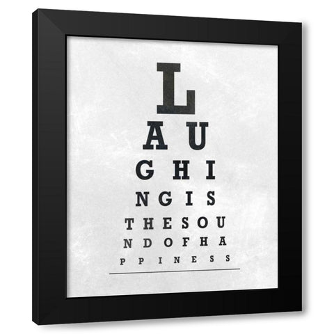 Eye Chart Typography II Black Modern Wood Framed Art Print with Double Matting by SD Graphics Studio