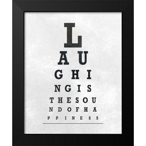Eye Chart Typography II Black Modern Wood Framed Art Print by SD Graphics Studio