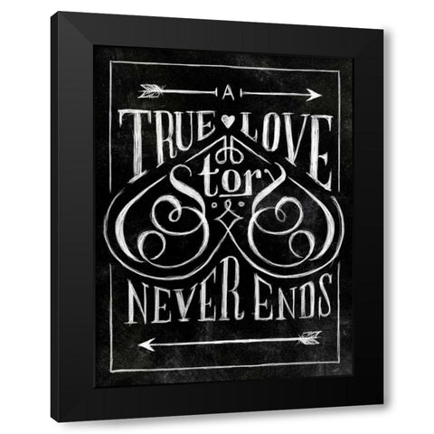 True Love Black Modern Wood Framed Art Print with Double Matting by SD Graphics Studio