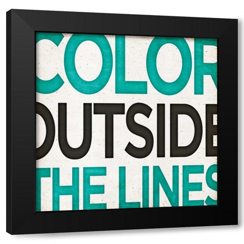 Outside Square II Black Modern Wood Framed Art Print by SD Graphics Studio