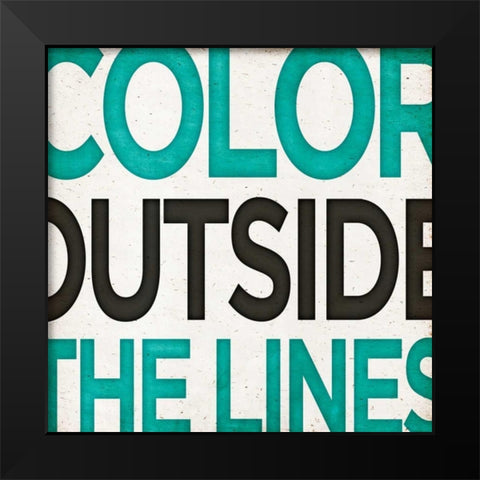 Outside Square II Black Modern Wood Framed Art Print by SD Graphics Studio