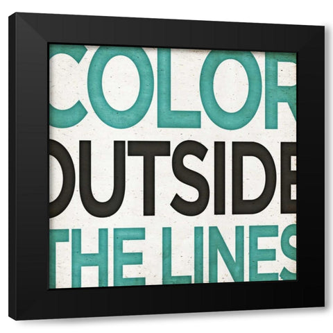 Outside Square Border II Black Modern Wood Framed Art Print with Double Matting by Sundance Studio