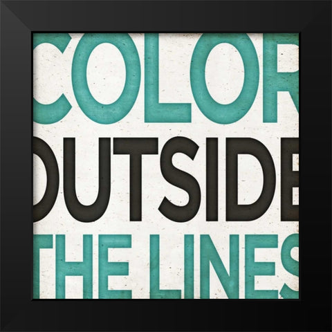 Outside Square Border II Black Modern Wood Framed Art Print by Sundance Studio