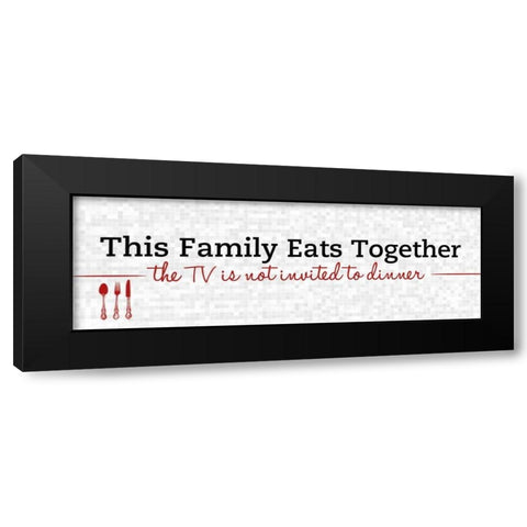 Family Eats Together Black Modern Wood Framed Art Print with Double Matting by SD Graphics Studio
