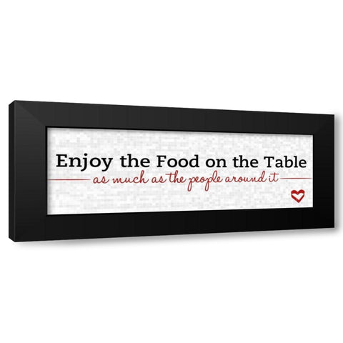 Enjoy the Food Black Modern Wood Framed Art Print with Double Matting by SD Graphics Studio