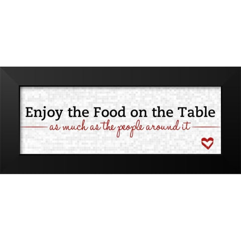Enjoy the Food Black Modern Wood Framed Art Print by SD Graphics Studio