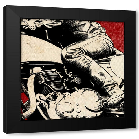 Cycle Body Black Modern Wood Framed Art Print with Double Matting by SD Graphics Studio