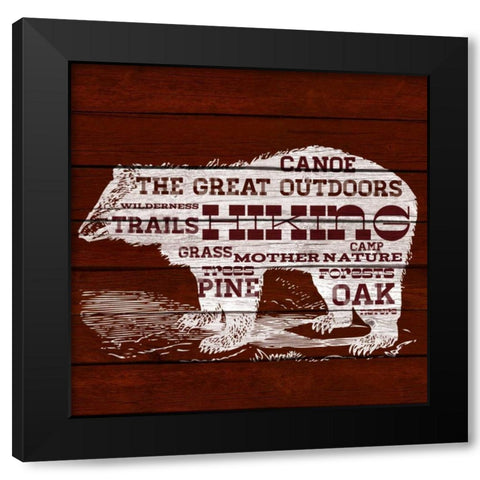 Bear Text Black Modern Wood Framed Art Print by SD Graphics Studio