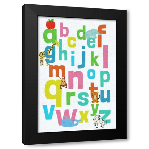 Alphabet Black Modern Wood Framed Art Print with Double Matting by SD Graphics Studio