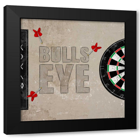 Bulls Eye Black Modern Wood Framed Art Print by SD Graphics Studio