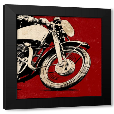 Cycle Front Black Modern Wood Framed Art Print with Double Matting by SD Graphics Studio
