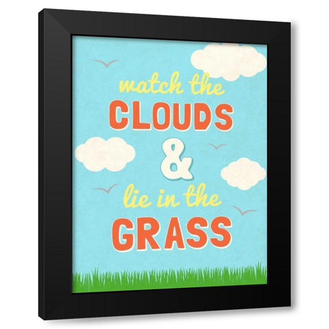 Watch the Clouds Black Modern Wood Framed Art Print by SD Graphics Studio