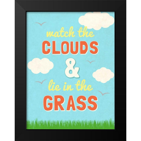 Watch the Clouds Black Modern Wood Framed Art Print by SD Graphics Studio
