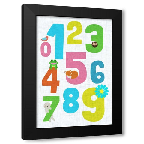 123 Black Modern Wood Framed Art Print by SD Graphics Studio